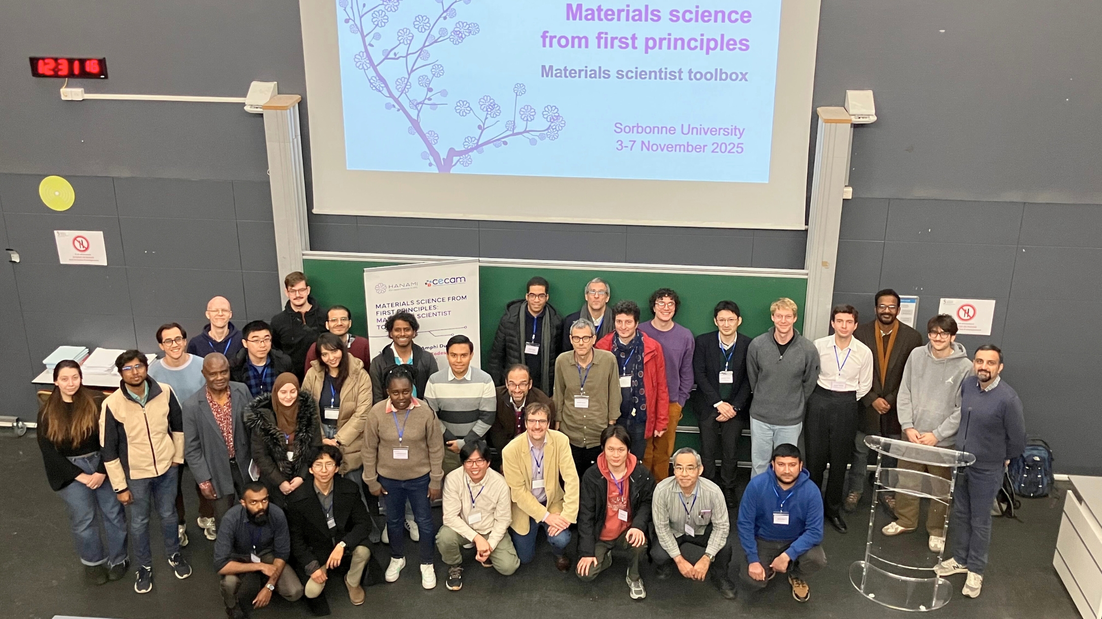 Group photo of participants at the “Materials Science from First Principles: Materials Scientist Toolbox” event, organised by Hanami and CECAM.