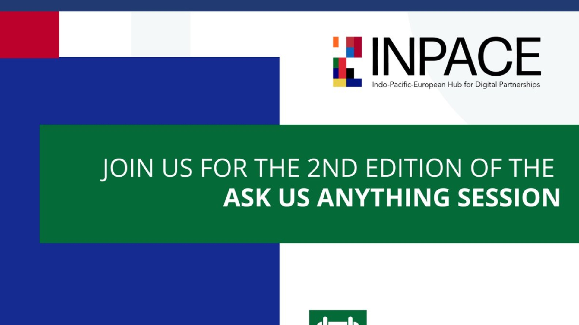 Blue and green banner promoting the 2nd edition of the Ask Us Anything Session
