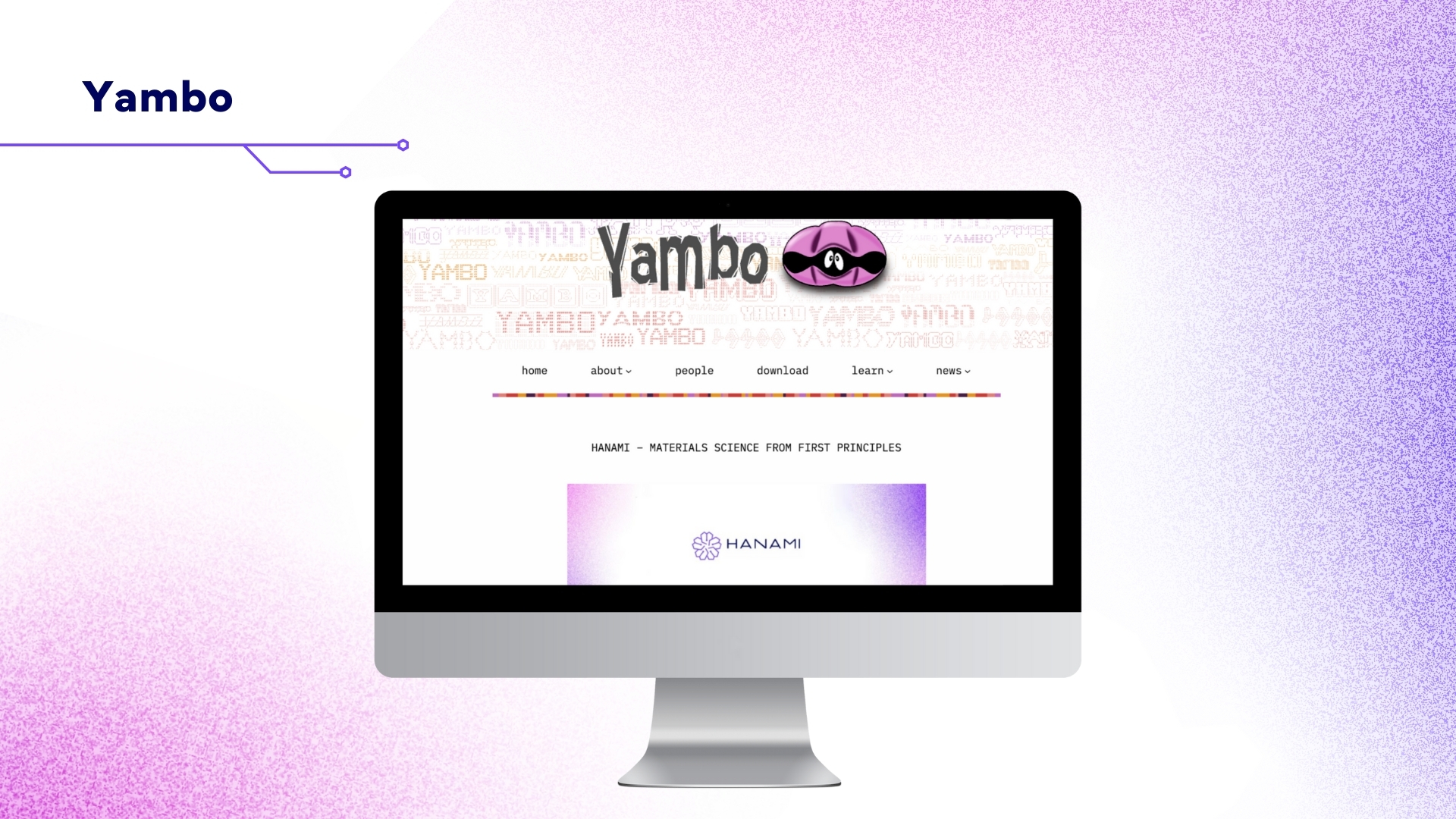 Screen with the Yambo page open.