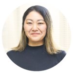Woman with black shirt.